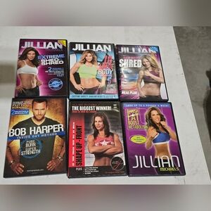 Jillian Michaels Workout DVD Set Of 6 Dvds, 1 Bob Harper Dvd